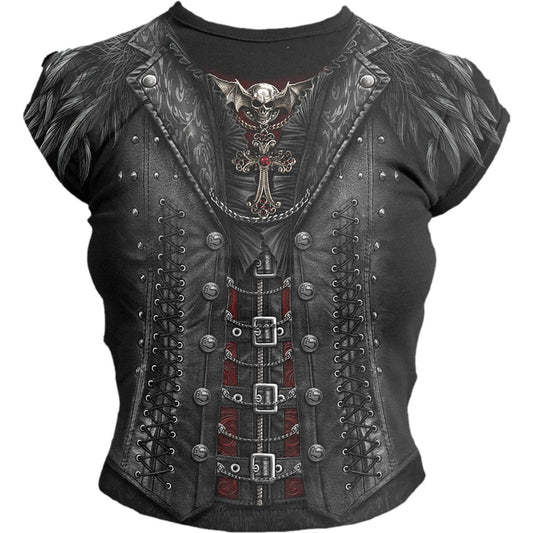 Tops - Short Sleeve Spiral Gothess Wrap