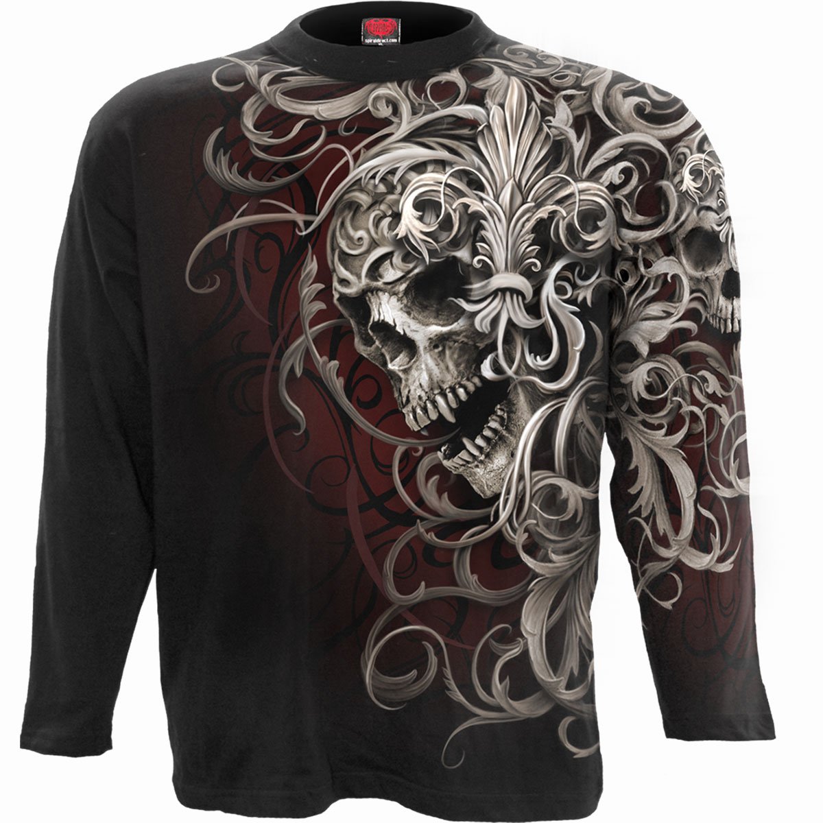 Long-sleeved T-shirt Spiral Skull Shoulder Wrap