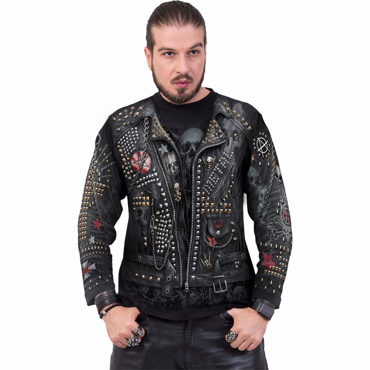 Langarm-T-Shirt Spiral Goth Metal