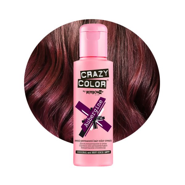 Crazy Color Hårfarve Aubergine (100ml) - Fatima.Dk
