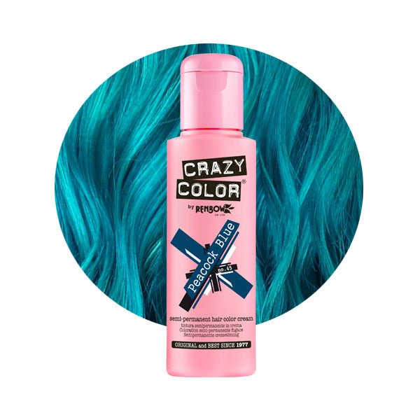 Crazy Color Hårfarve Peacock Blue (100ml) - Fatima.Dk