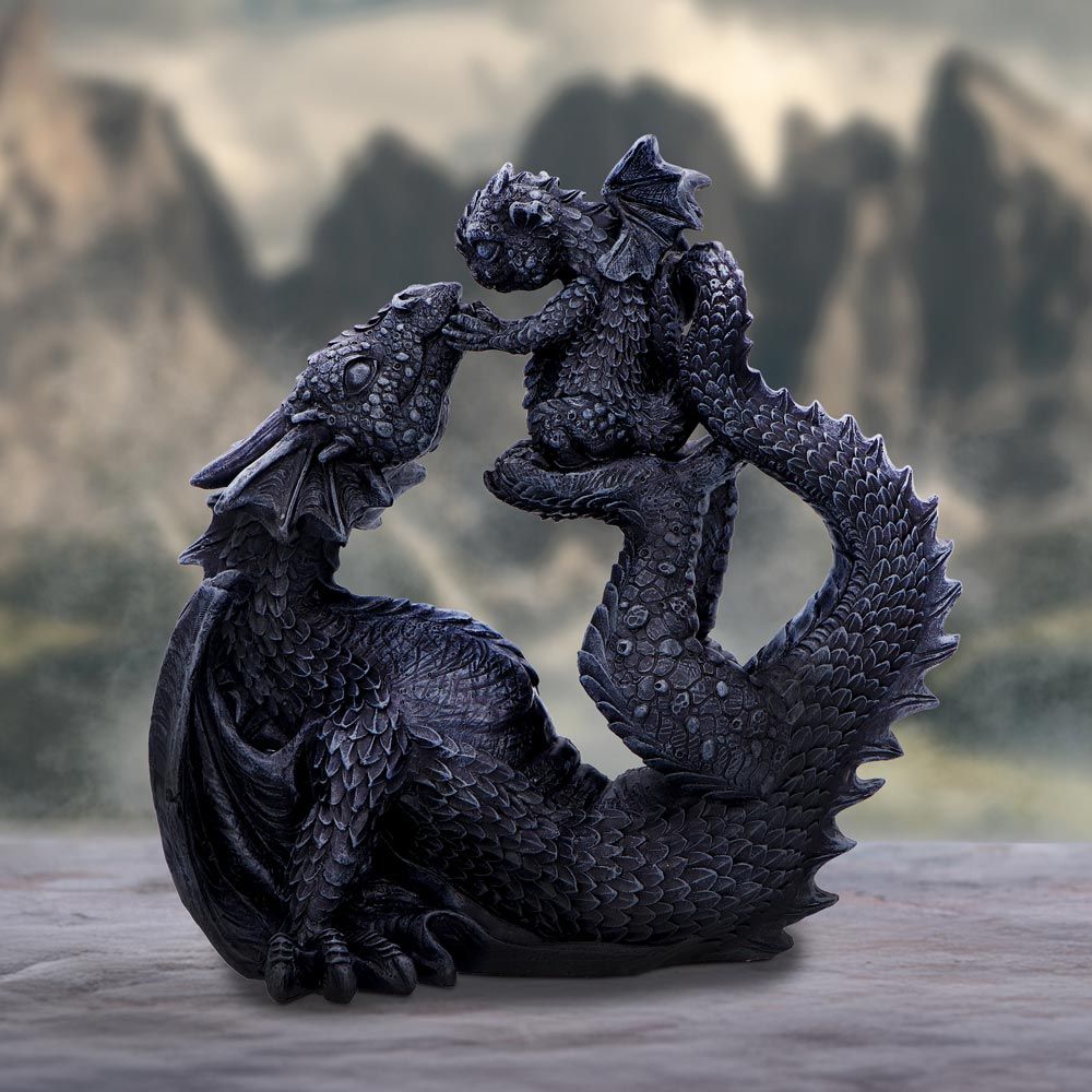 Drage Drakaina and Dragonling (22cm) - Fatima.Dk