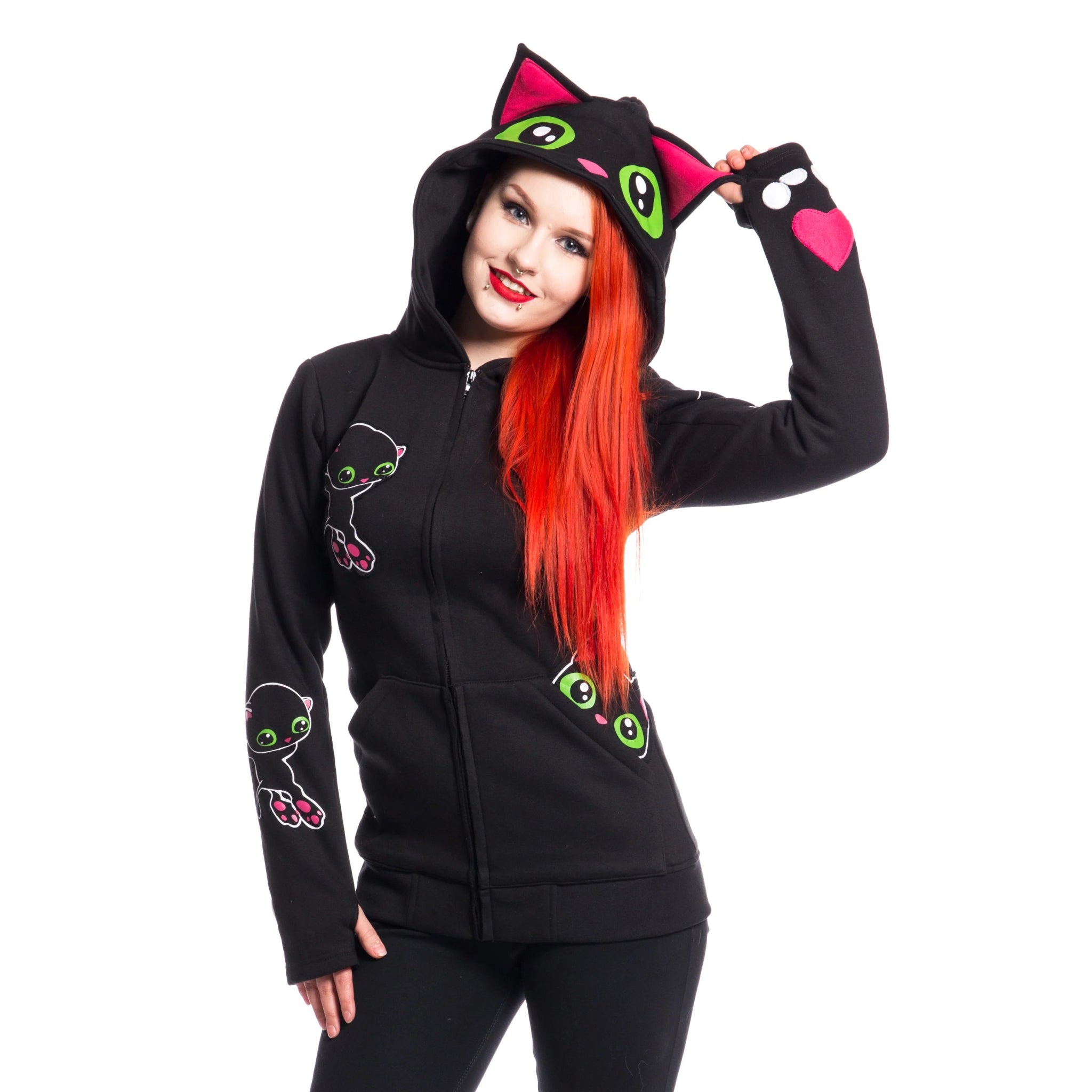 Hood Black Cat - Fatima.Dk