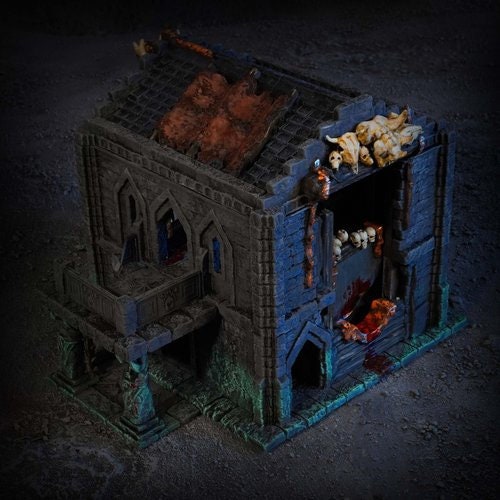 Slagteri fra Kingdom of Azragor som 3D-printet terræn