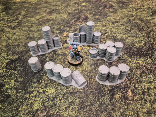 Barrels Terrain Set for Sci-Fi Wargaming – 28/32mm