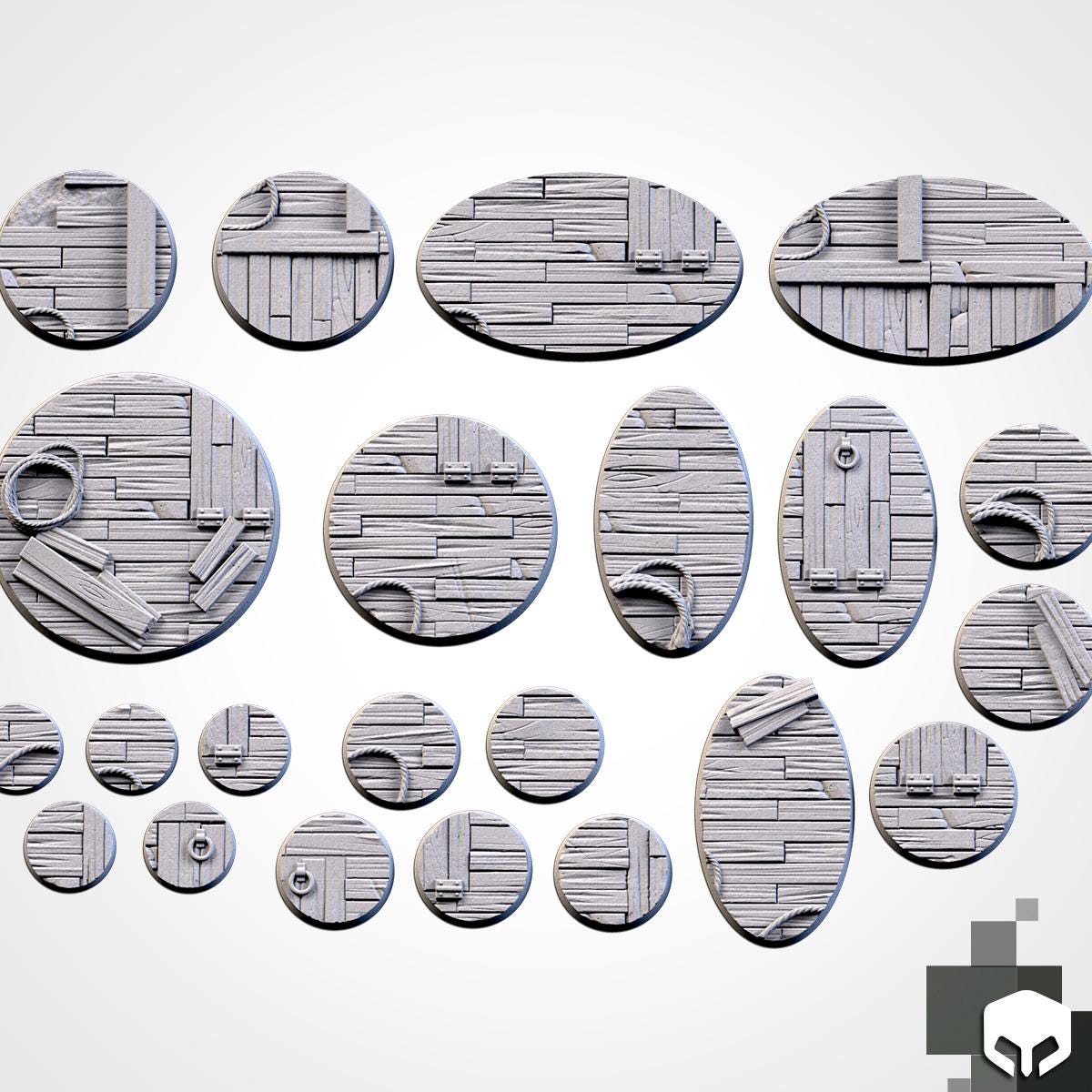 Wooden Ship Deck Scenic Base Toppers by Txarli Factory