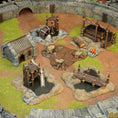 Load image into Gallery viewer, Ork-minelejr terrænsæt med seks elementer til 28/32 mm miniaturer
