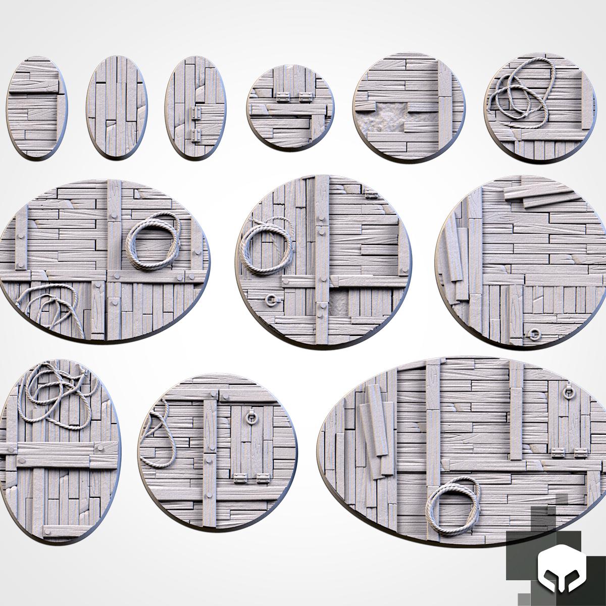 Wooden Ship Deck Scenic Base Toppers by Txarli Factory