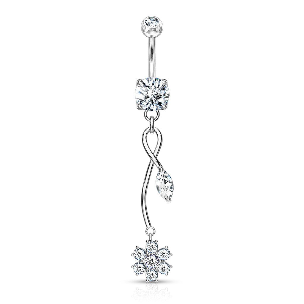 Navlepiercing Flower leaf - 316L Kirurgisk Stål - Fatima.Dk