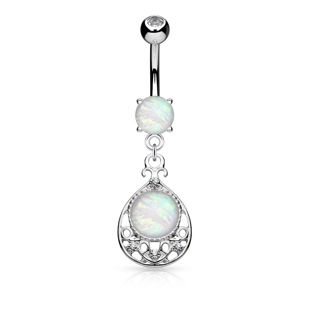 Navlepiercing Opal World - 316L Kirurgisk Stål - Fatima.Dk