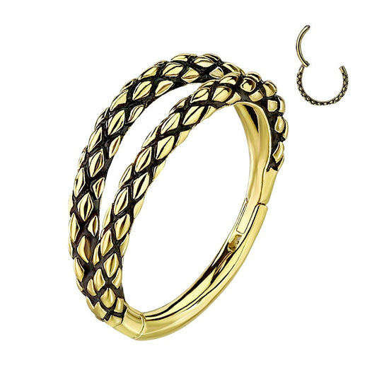 Septum Clicker forgyldt Kirurgisk stål - Duality - Fatima.Dk