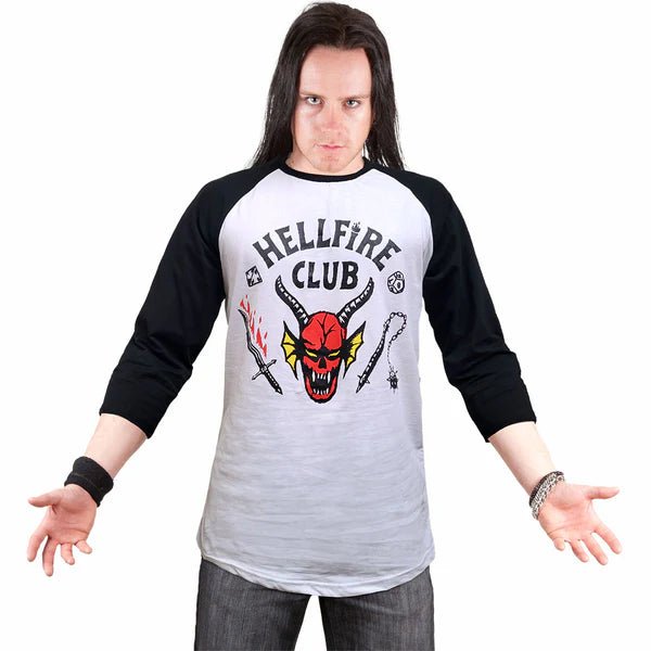 T-shirt 3/4 Ærme Stranger Things Hellfire Club - Fatima.Dk