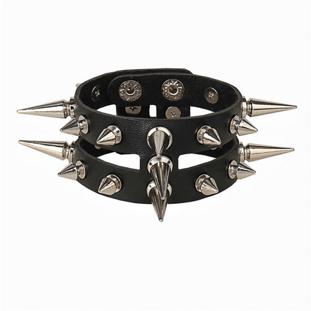 Armbånd 2 Række death Spikes - Fatima.Dk