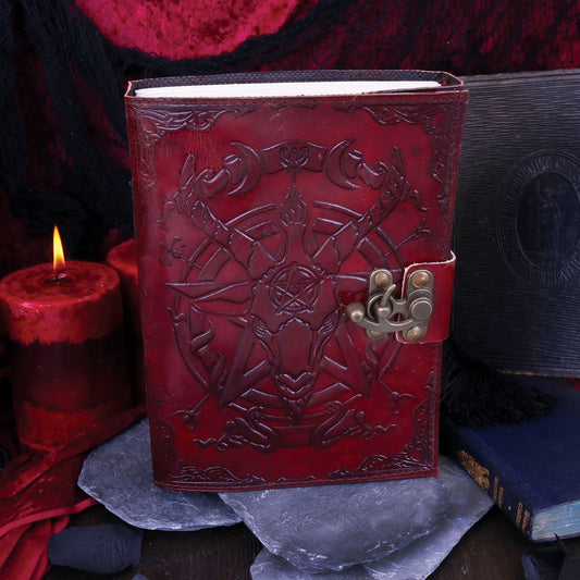 Baphomet Leather Journal (15 x 21cm) - Fatima.Dk