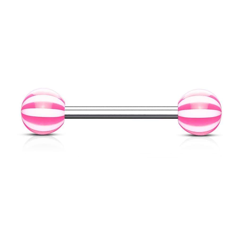 Barbell Stav til Tunge / Bryst / Industrial Piercing Candy - 316L Kirurgisk Stål - Fatima.Dk