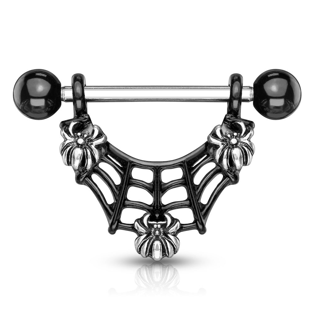 Brystpiercing Clicker Spider - 316L Kirurgisk Stål - Fatima.Dk