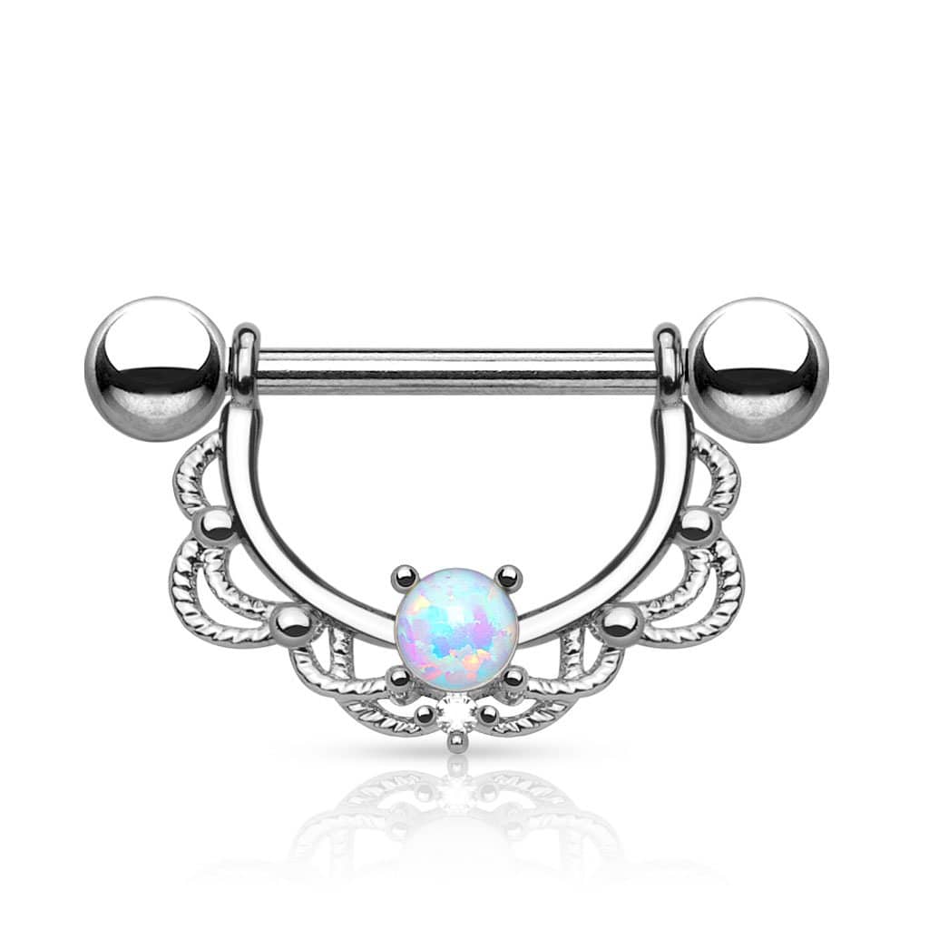 Brystpiercing Opal Queen - 316L Kirurgisk Stål - Fatima.Dk