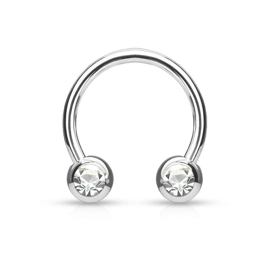 Brystpiercing / Septum Hestesko Glitter - 316L Kirurgisk Stål - Fatima.Dk