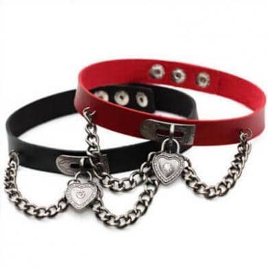 Choker Heart & Chain - Fatima.Dk