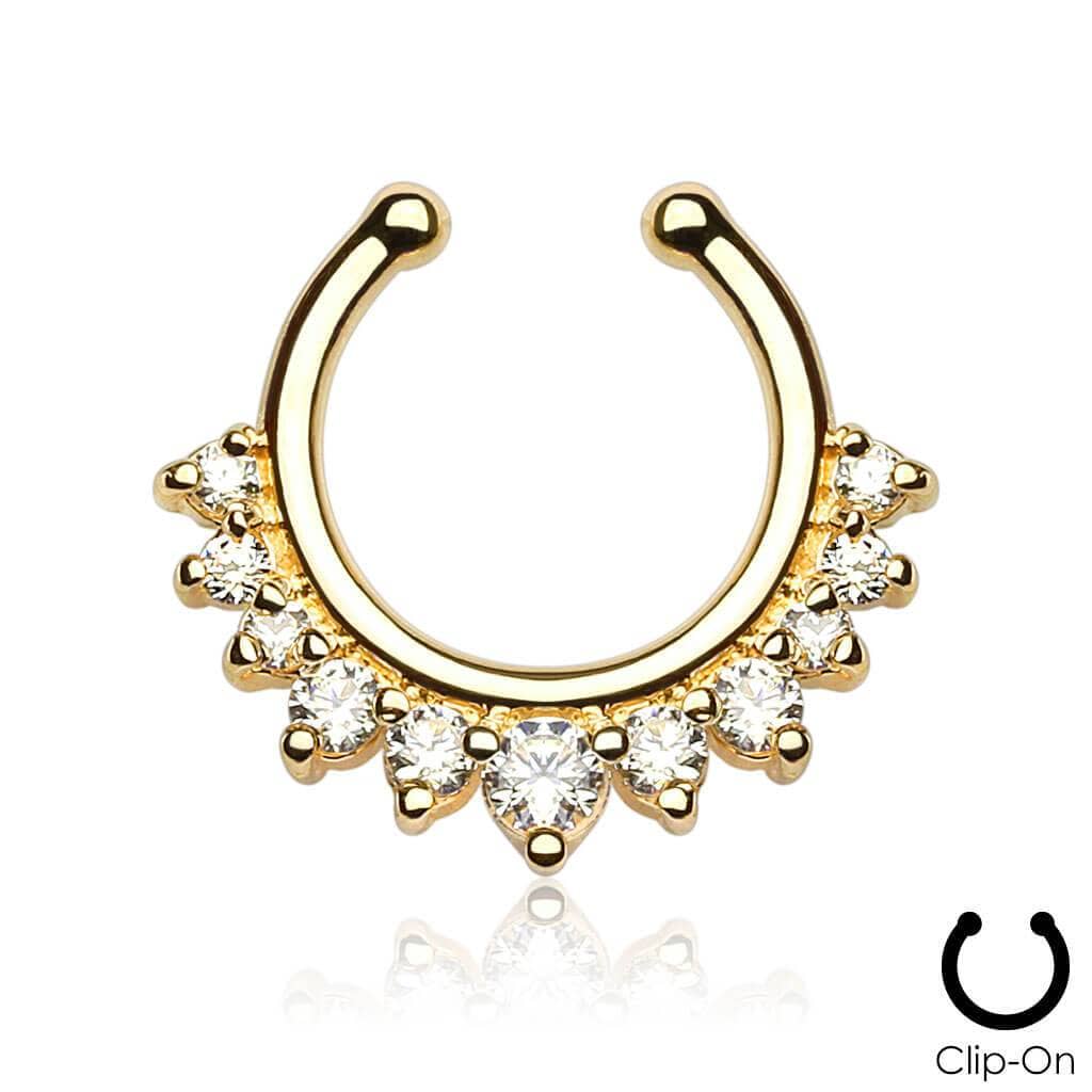 Fake Septum Guld m. Sten Galore - Fatima.Dk