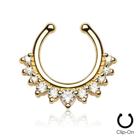 Fake Septum Guld m. Sten Galore - Fatima.Dk