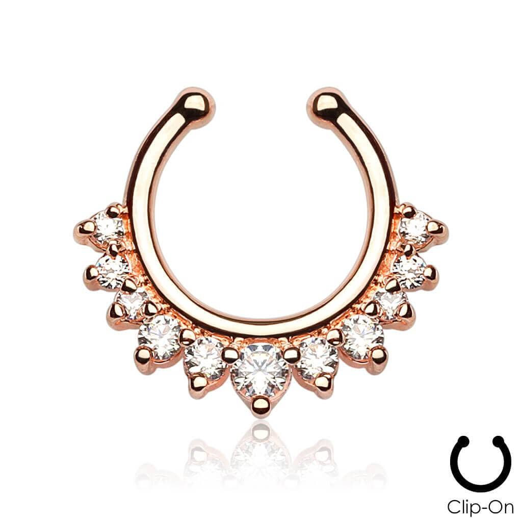 Fake Septum Rosa Guld m. Sten Galore - Fatima.Dk