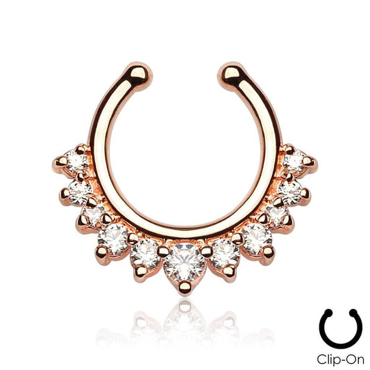 Fake Septum Rosa Guld m. Sten Galore - Fatima.Dk