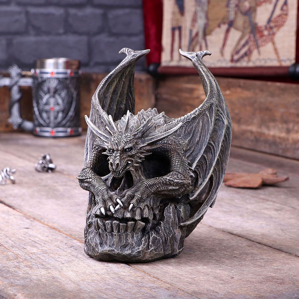 Figur Draco Skull Kranie Drage (19cm) - Fatima.Dk