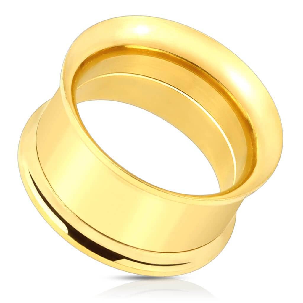 Fleshtunnel Stretch Guld - 316L Kirurgisk Stål - Fatima.Dk