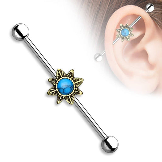 Industrial Turquise Star - 316L Kirurgisk Stål - Fatima.Dk