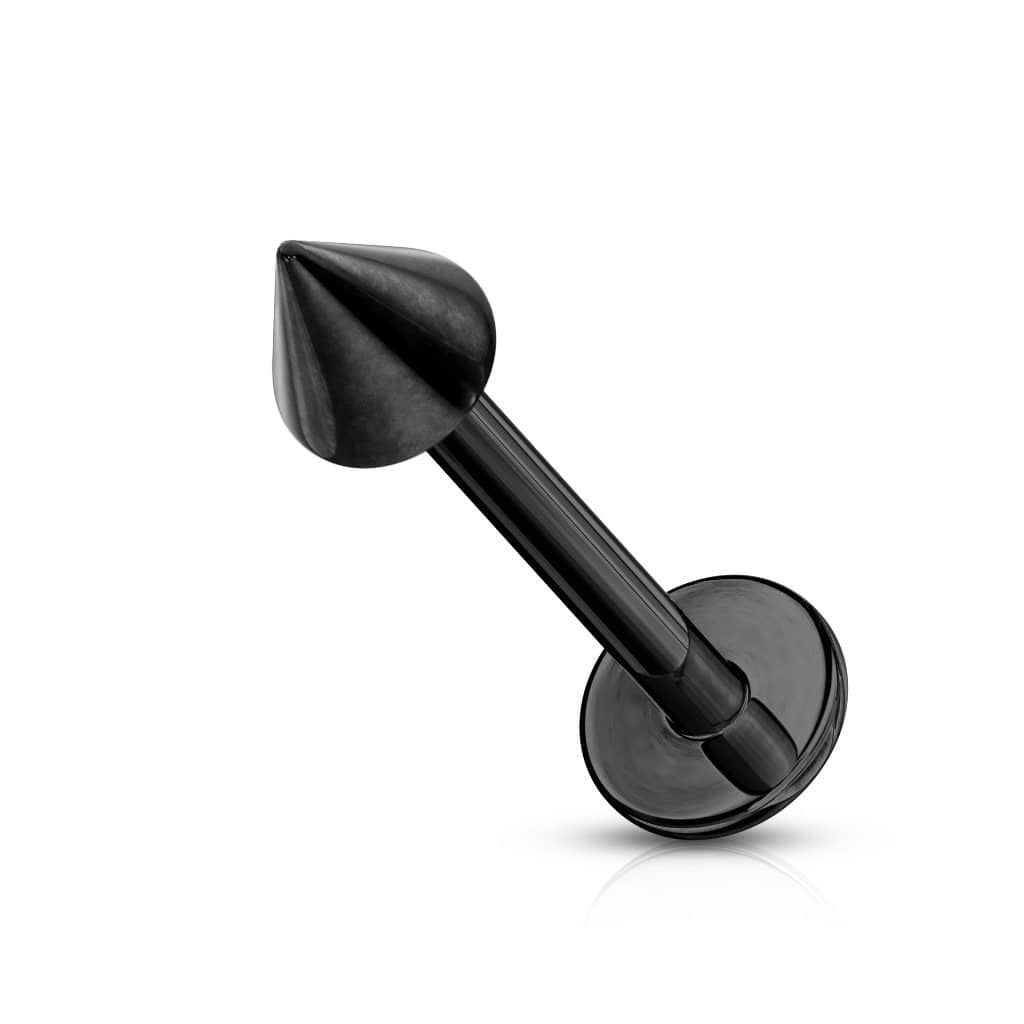 Labret Stav Sort Stål Spike - Titanium - Fatima.Dk