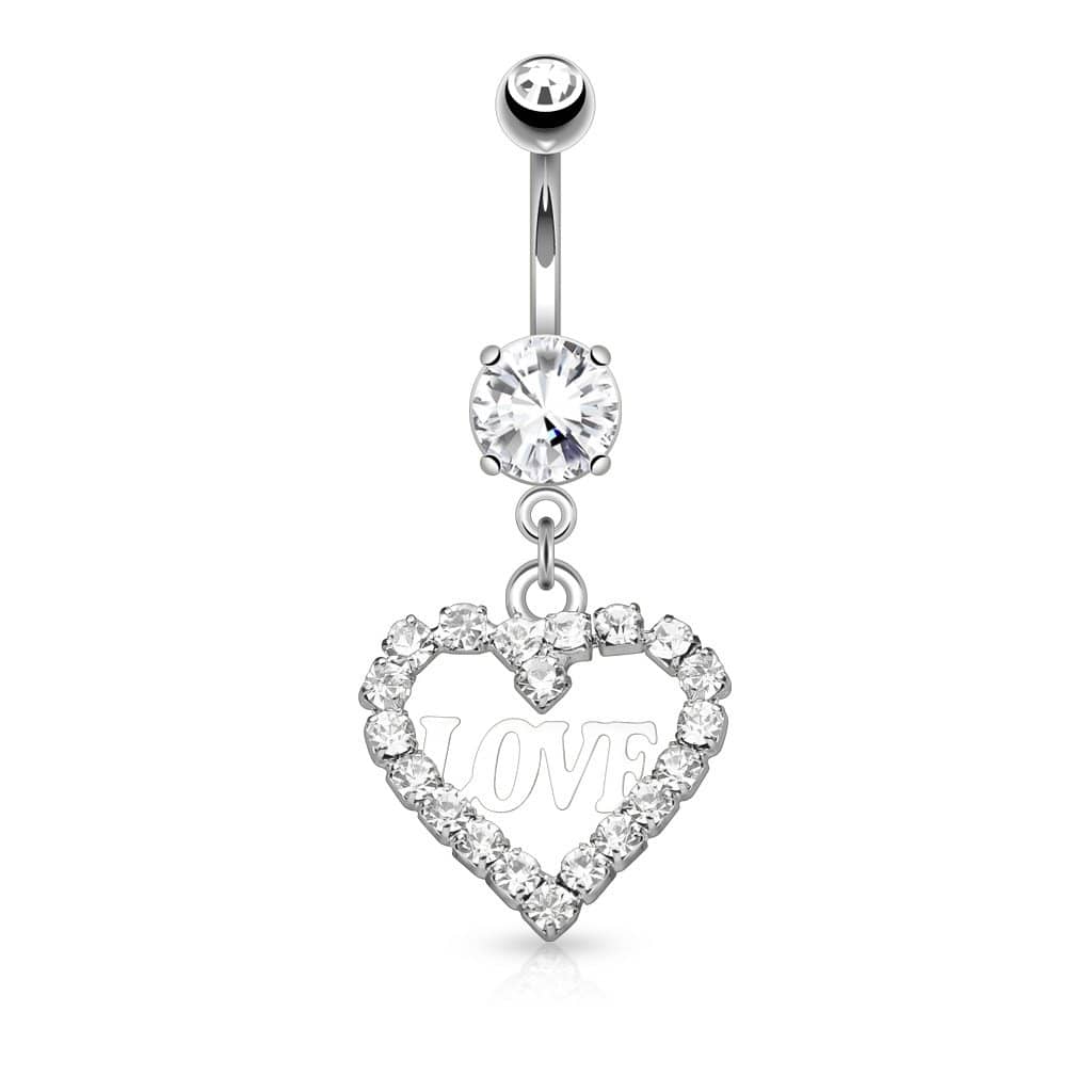 Navlepiercing Love - 316L Kirurgisk Stål - Fatima.Dk