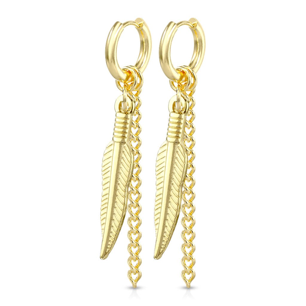 Øreringe Feather Gold - Fatima.Dk