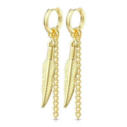 Øreringe Feather Gold - Fatima.Dk