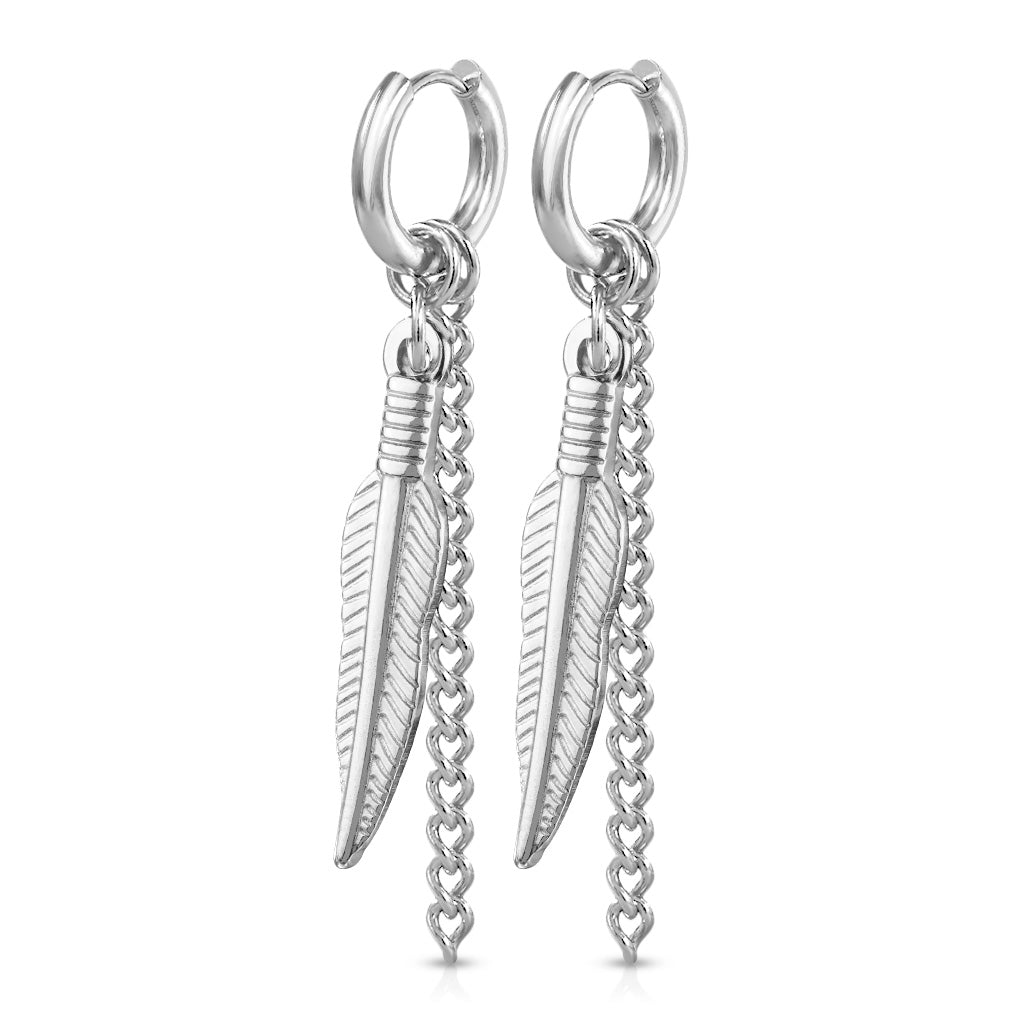 Øreringe Feather Silver - Fatima.Dk