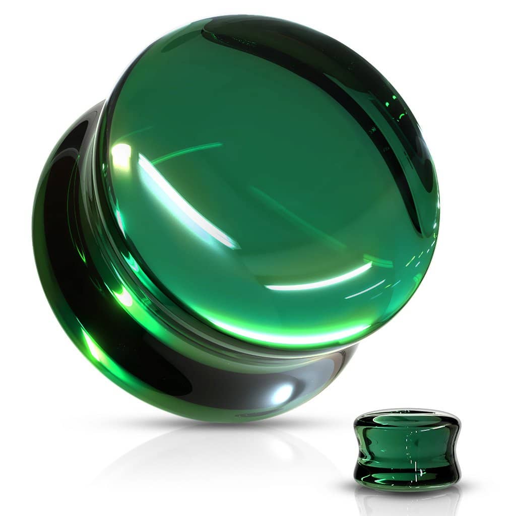 Plugs Stretch Glass Grøn - Fatima.Dk