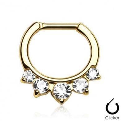 Septum Clicker Guld m. Sten - Fatima.Dk