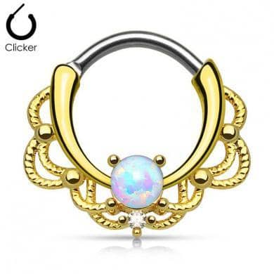 Septum Clicker Kirurgisk Guld Opal - Fatima.Dk