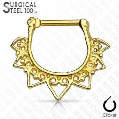Septum Clicker Kirurgisk Guld Spike - Fatima.Dk