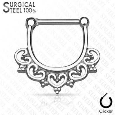 Septum Clicker Kirurgisk Stål Curl - Fatima.Dk