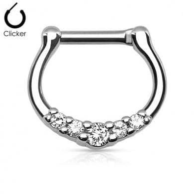 Septum Clicker Kirurgisk stål Mini Sten Klar - Fatima.Dk