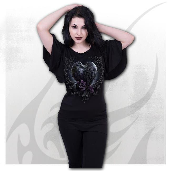 Top Spiral Raven Heart - Fatima.Dk