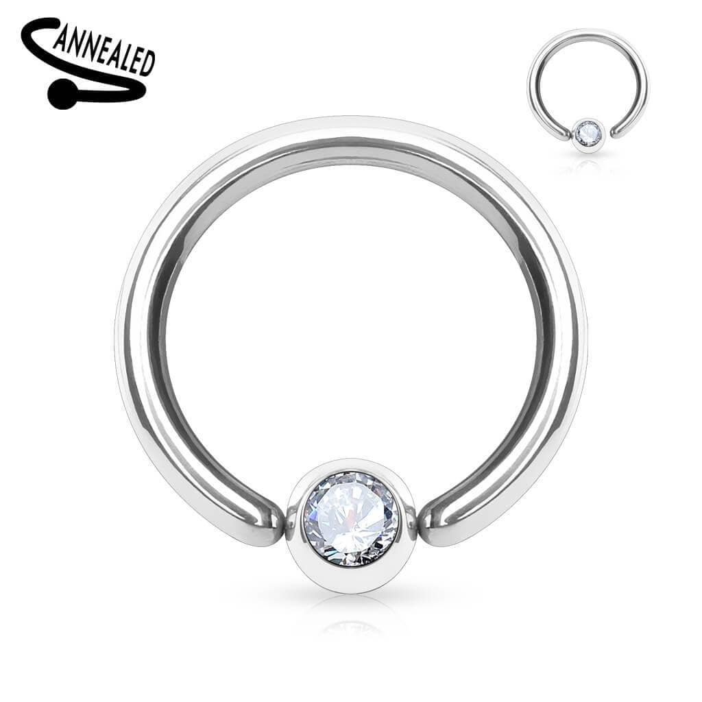 Twist Ring med hvid sten - 316L Kirurgisk Stål - Fatima.Dk