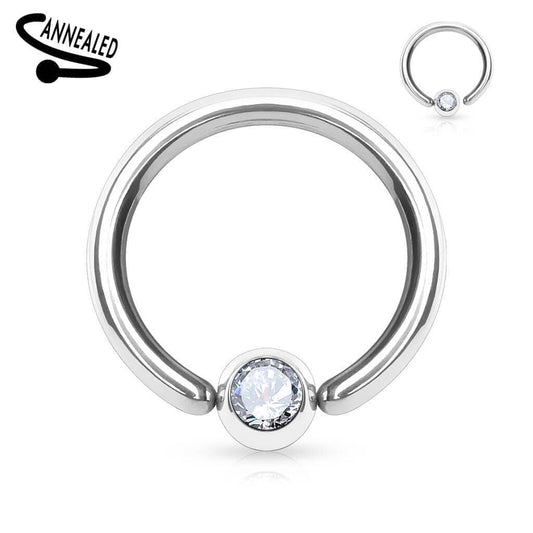 Twist Ring med hvid sten - 316L Kirurgisk Stål - Fatima.Dk